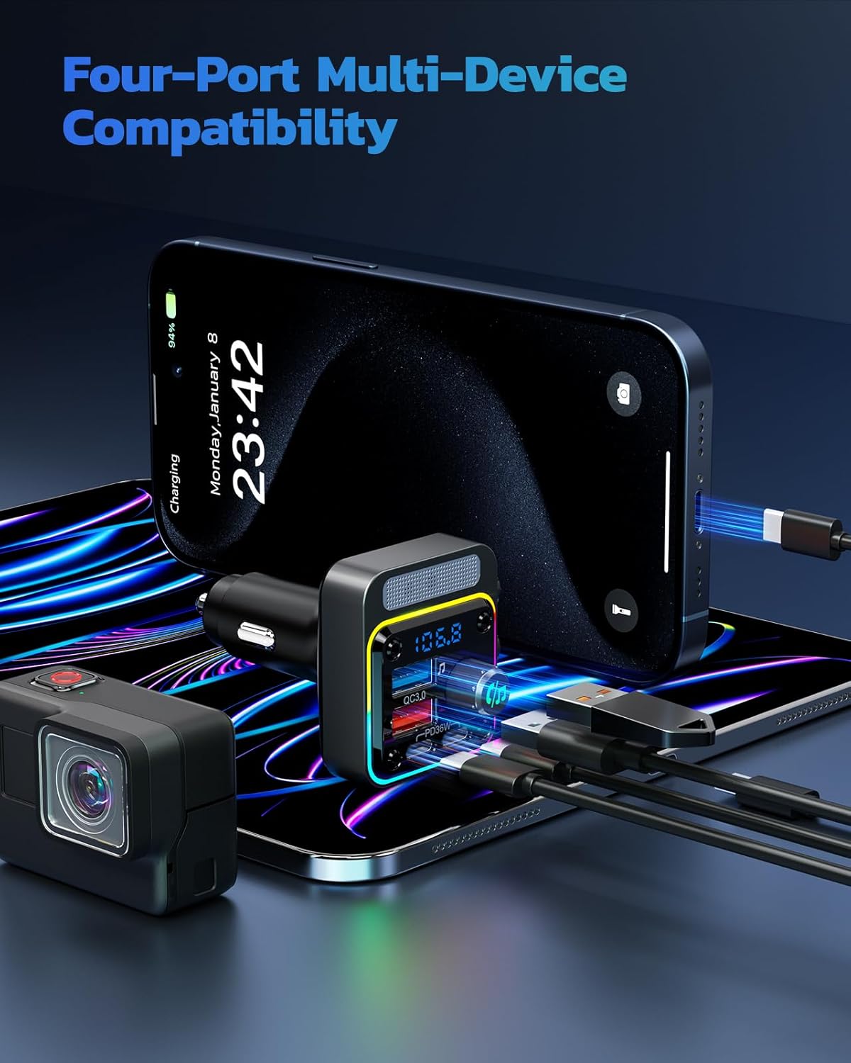 Bluetooth 5.3 Car Adapter Charger