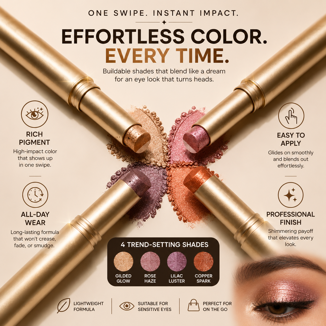 3 Color Eyeshadow Stick